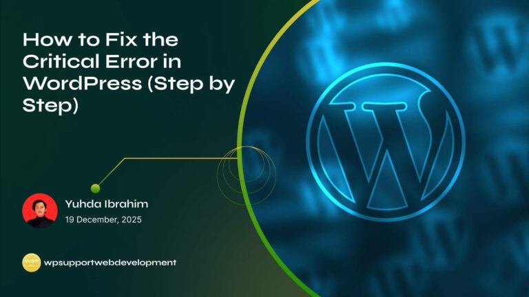 How to Fix the Critical Error in WordPress (Step by Step) - WPS